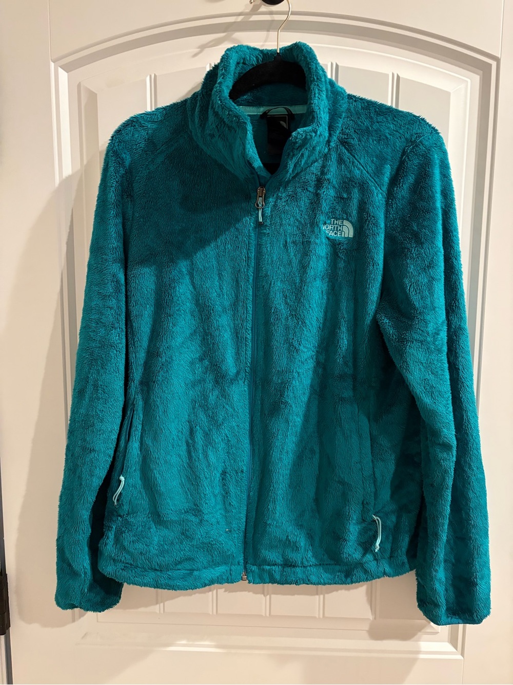 The North Face Teal Plush Full-Zip Teddy Jacket